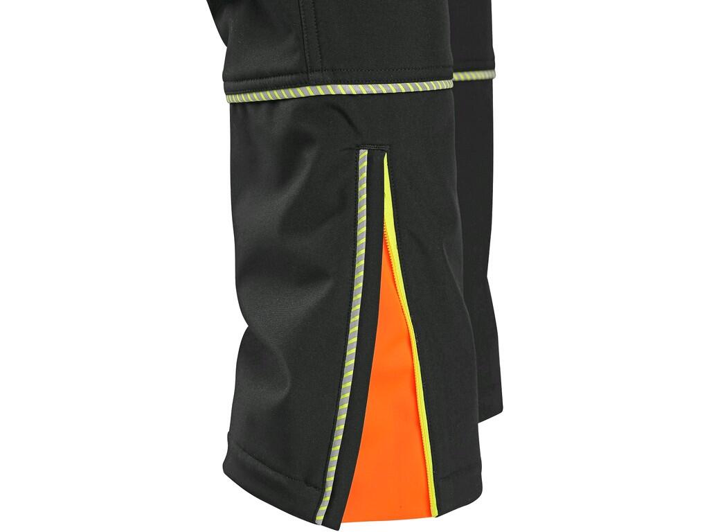 Kalhoty CXS TRENTON, zimní softshell, dětské, černé s HV žluto/oranžové doplňky, vel. 130